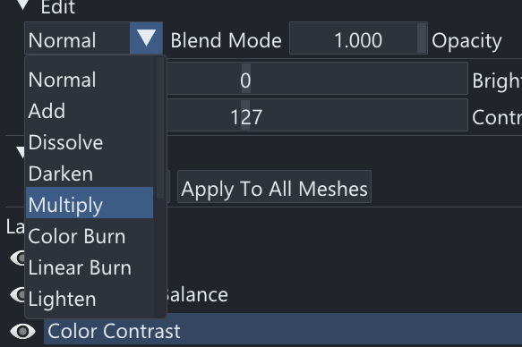 Blend Mode and Opacity Controls