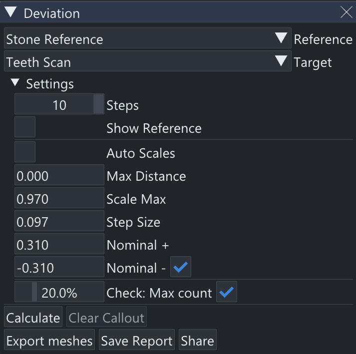 Deviation Settings