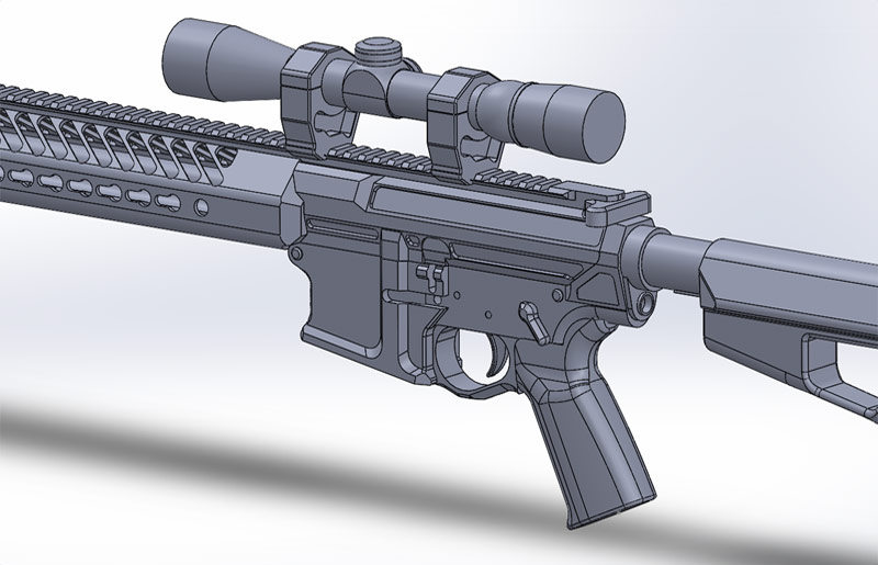 Ar 10 rifle reverse engineering firearm cad view