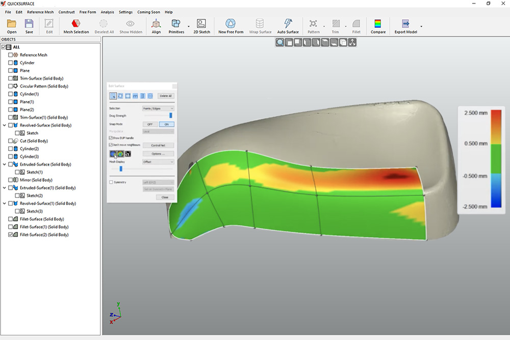 real-time deviation analysis screenshot