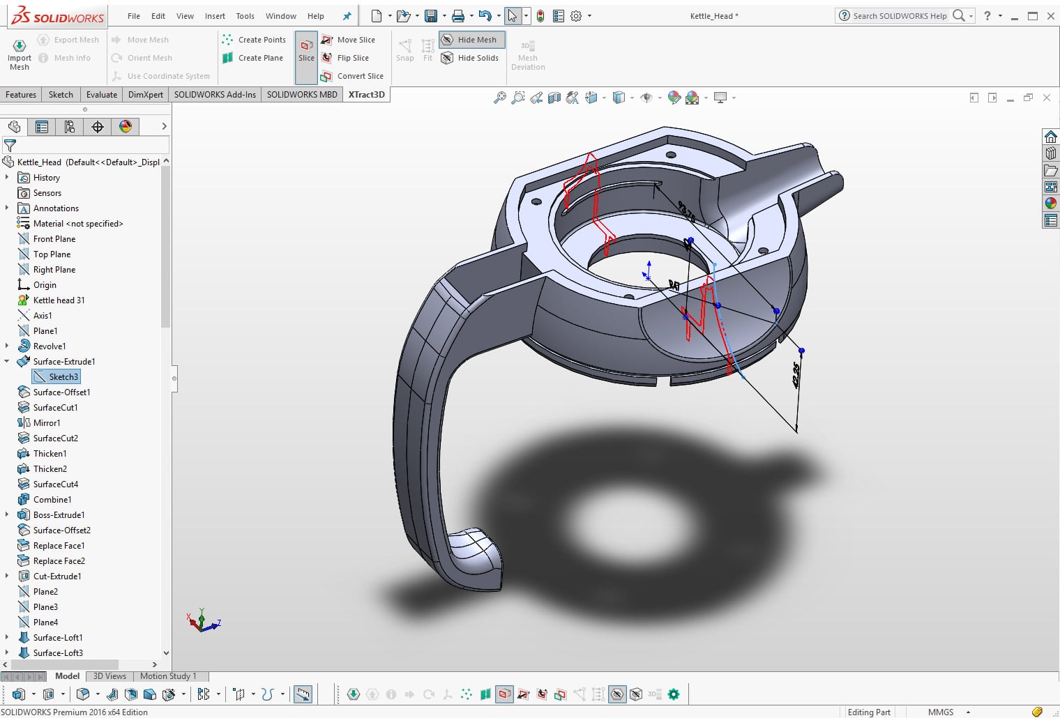 Xtract3D Featured screen of application software plugin for SOLIDWORKS