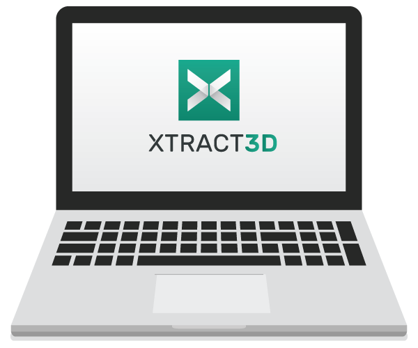 Xtract3D plugin software for SOLIDWORKS 3D Laptop graphic illustration